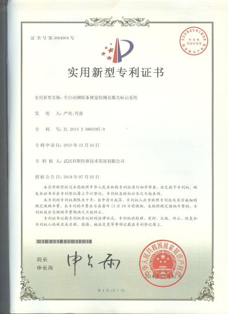 چین Wuhan Questt ASIA Technology Co., Ltd. گواهینامه ها
